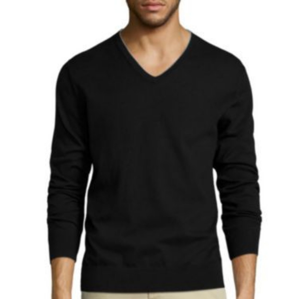 Claiborne Thermolite V-Neck Black Sweater
